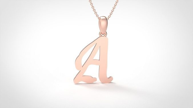 Model 847 Initial A Letter Pendant 3D print model