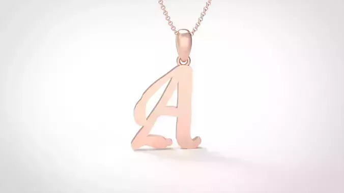 Model 847 Initial A Letter Pendant 3D print model