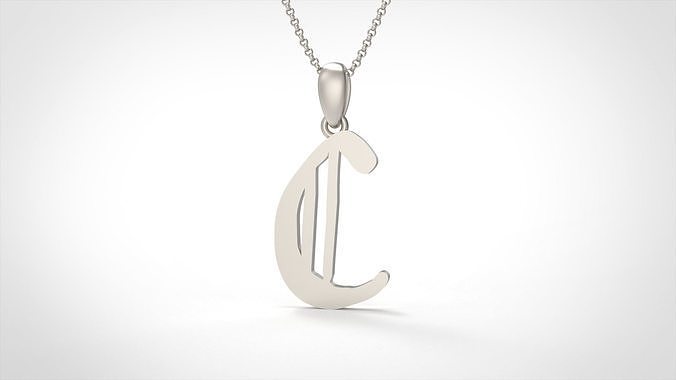 Model 849 Initial C Letter Pendant 3D print model