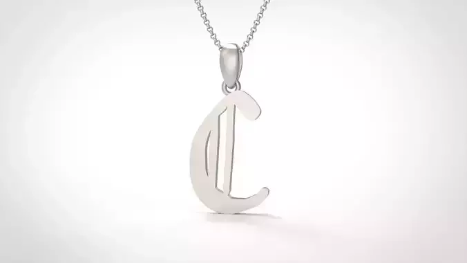 Model 849 Initial C Letter Pendant 3D print model