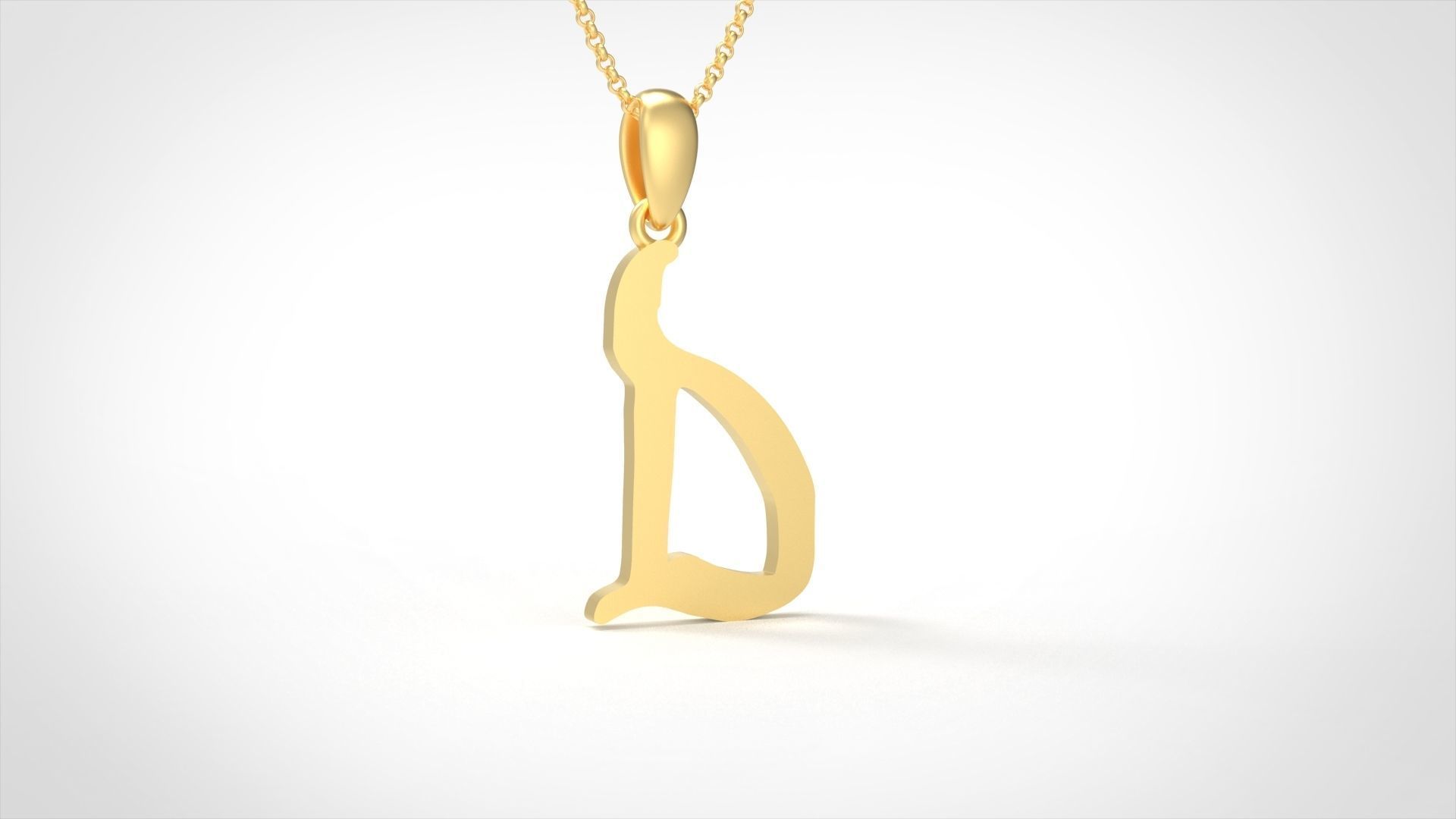 Model 850 Initial D Letter Pendant 3D print model_2