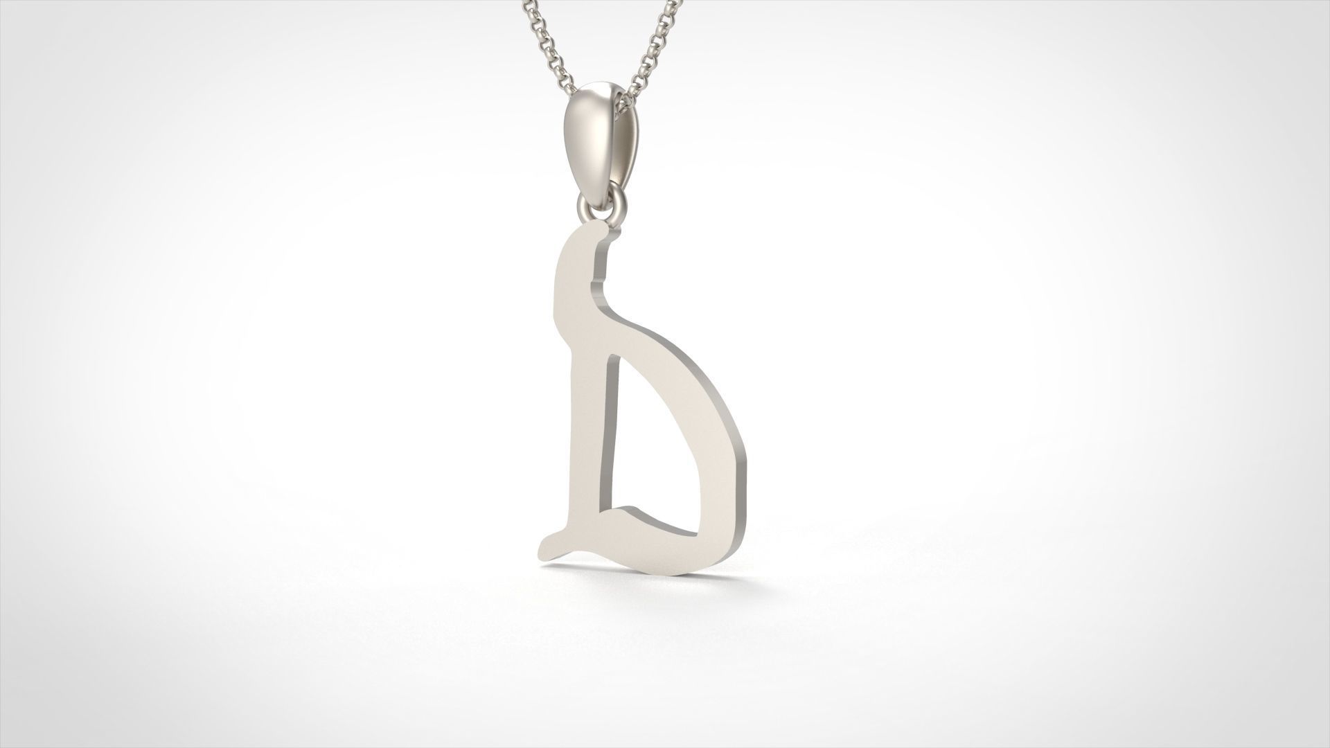 Model 850 Initial D Letter Pendant 3D print model_4