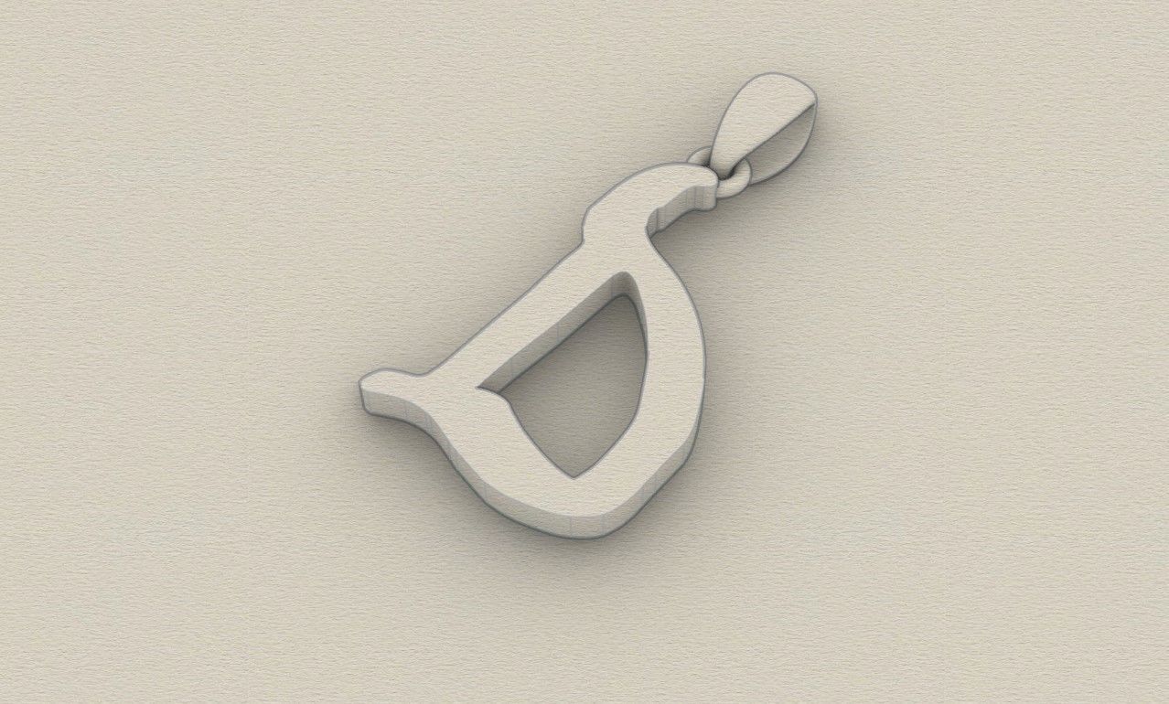 Model 850 Initial D Letter Pendant 3D print model_8