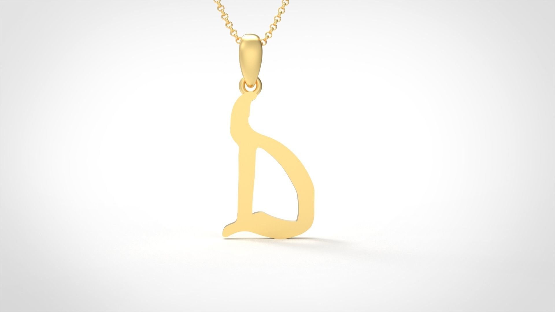 Model 850 Initial D Letter Pendant 3D print model_1