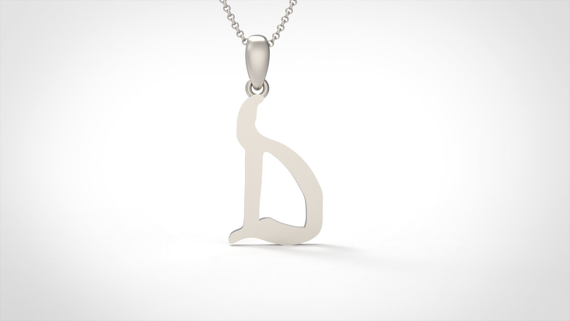 Model 850 Initial D Letter Pendant 3D print model_3