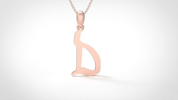 Model 850 Initial D Letter Pendant 3D print model