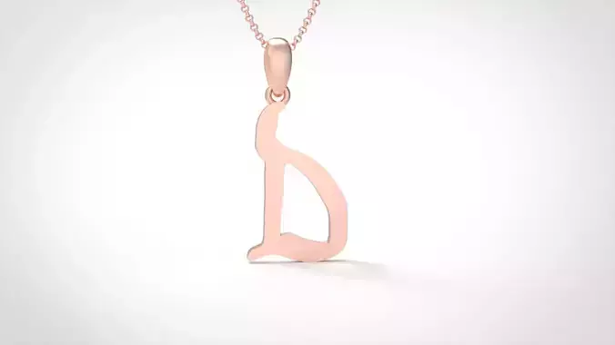 Model 850 Initial D Letter Pendant 3D print model