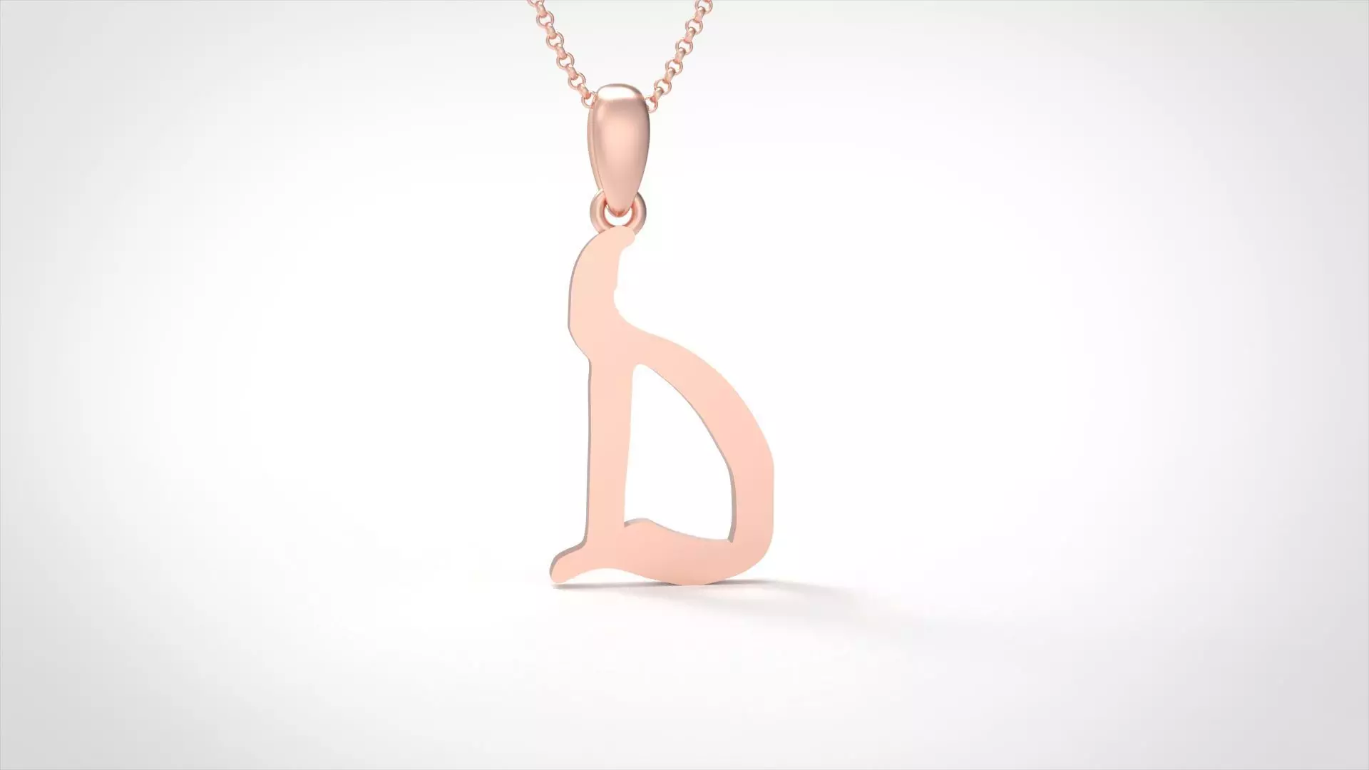 Model 850 Initial D Letter Pendant 3D print model_0