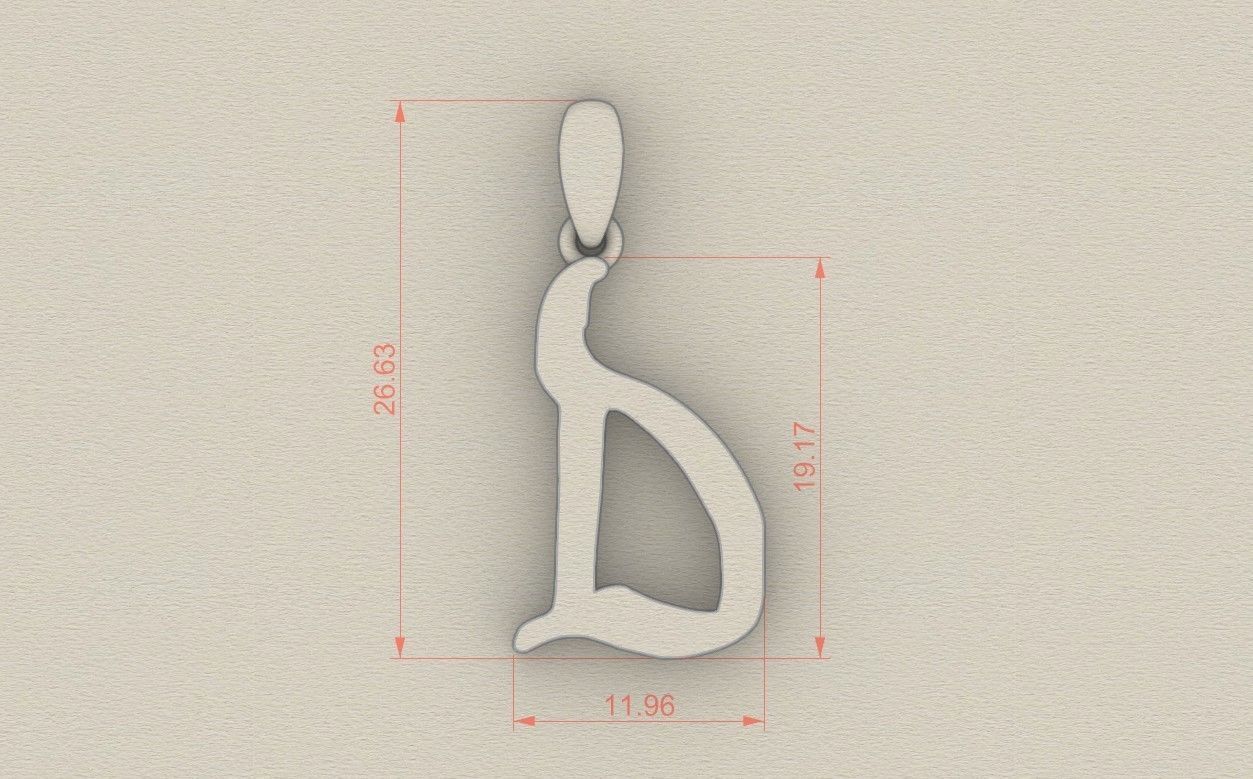 Model 850 Initial D Letter Pendant 3D print model_5