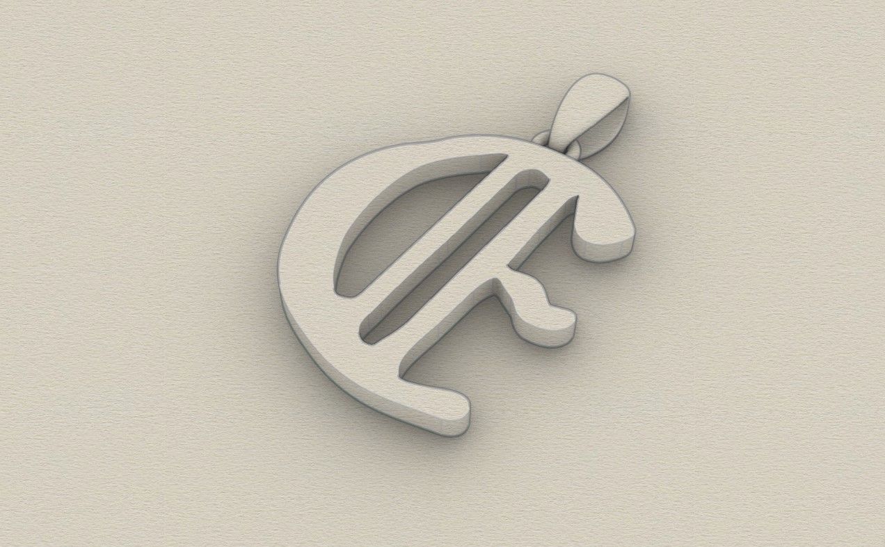 Model 851 Initial E Letter Pendant 3D print model_8