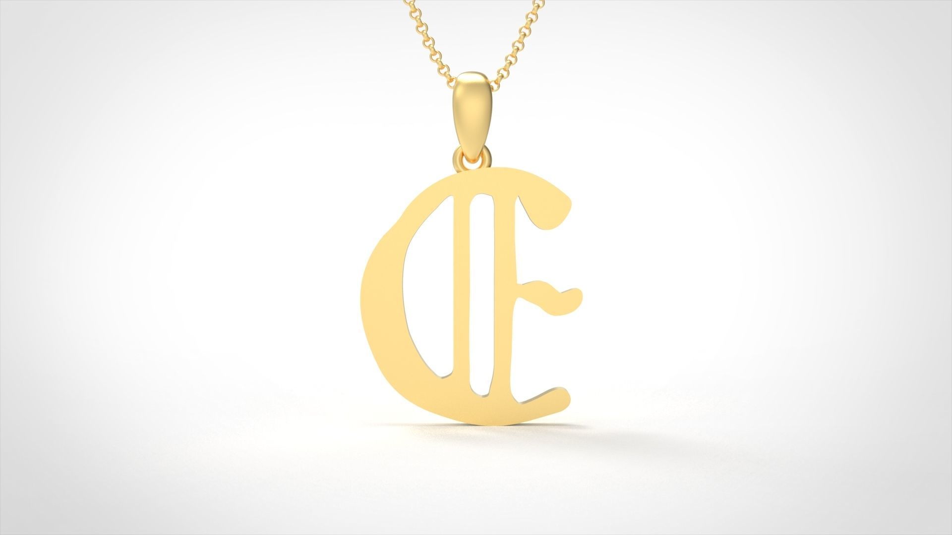 Model 851 Initial E Letter Pendant 3D print model_2