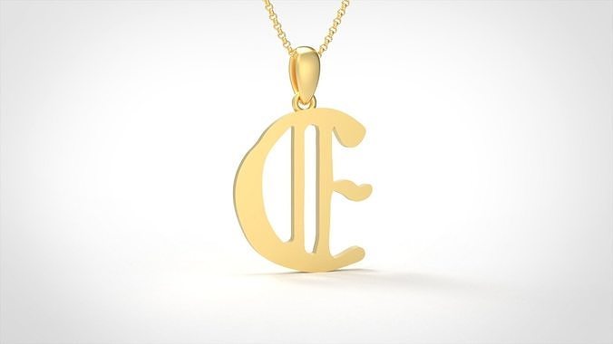 Model 851 Initial E Letter Pendant 3D print model