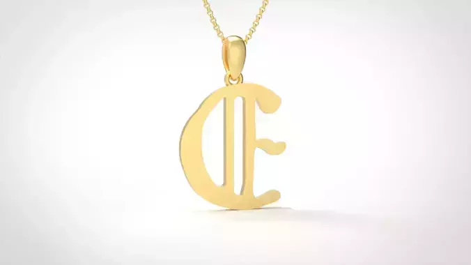 Model 851 Initial E Letter Pendant 3D print model