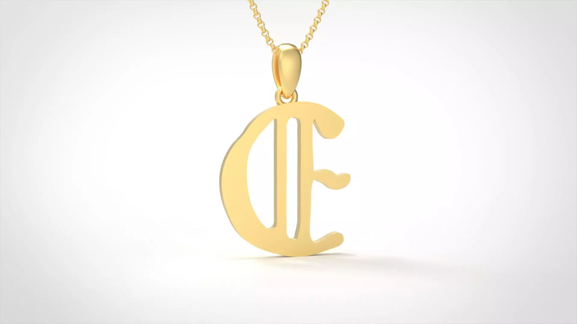 Model 851 Initial E Letter Pendant 3D print model_0