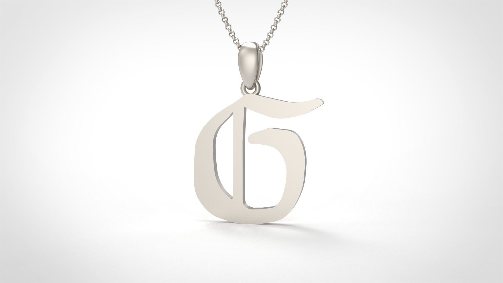 Model 853 Initial G Letter Pendant 3D print model_3