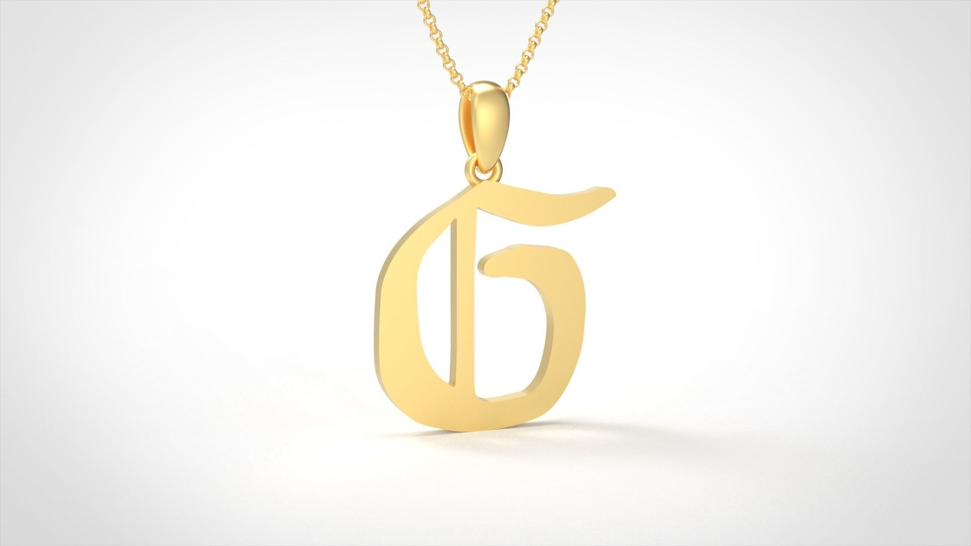 Model 853 Initial G Letter Pendant 3D print model_2