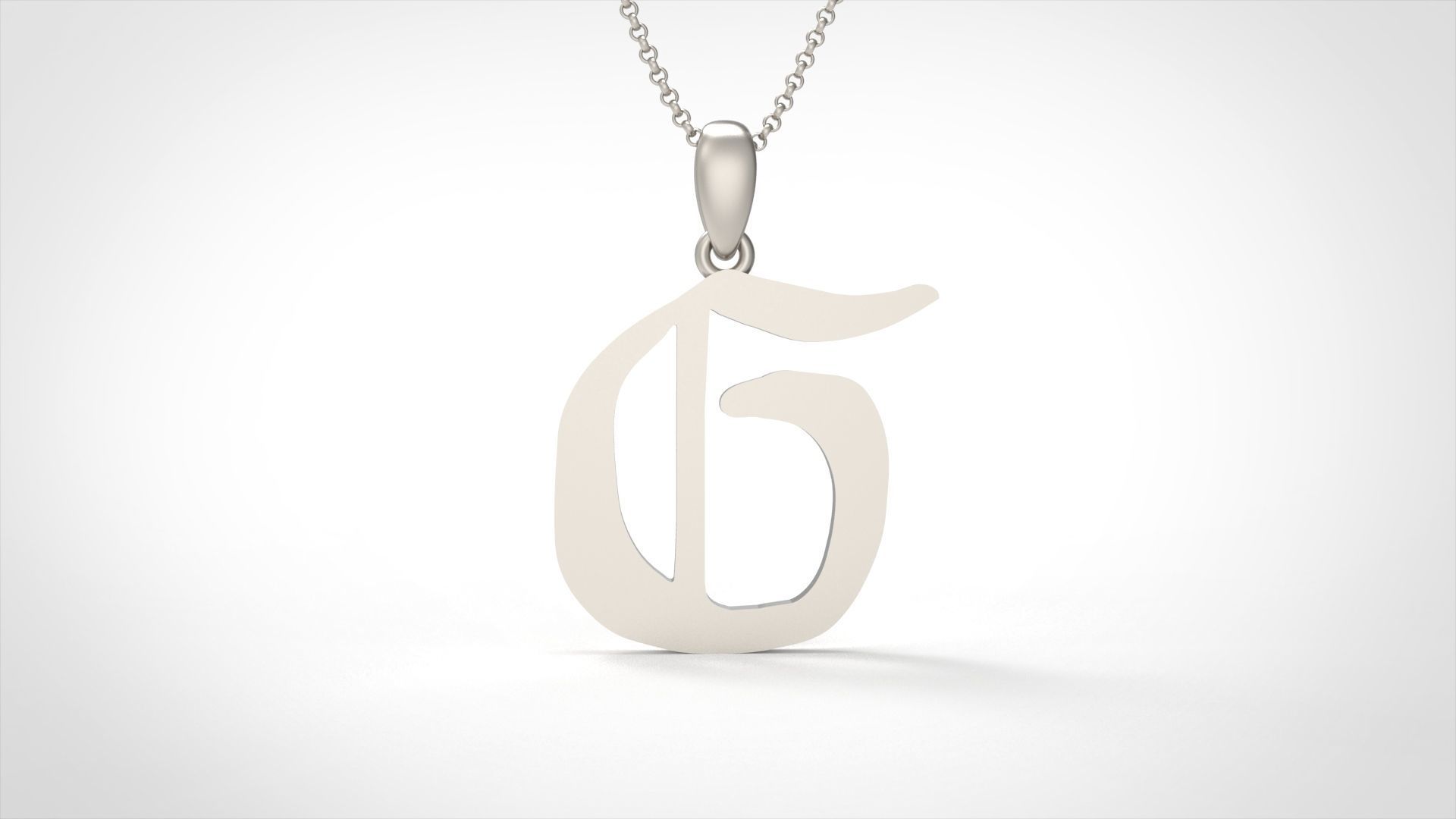 Model 853 Initial G Letter Pendant 3D print model_4