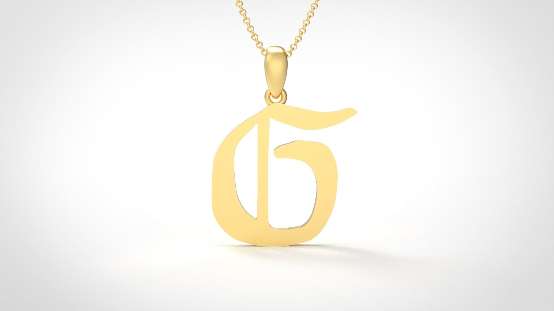 Model 853 Initial G Letter Pendant 3D print model_1