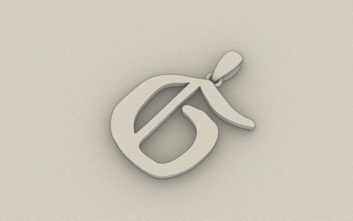 Model 853 Initial G Letter Pendant 3D print model_8