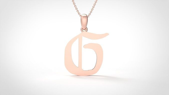 Model 853 Initial G Letter Pendant 3D print model
