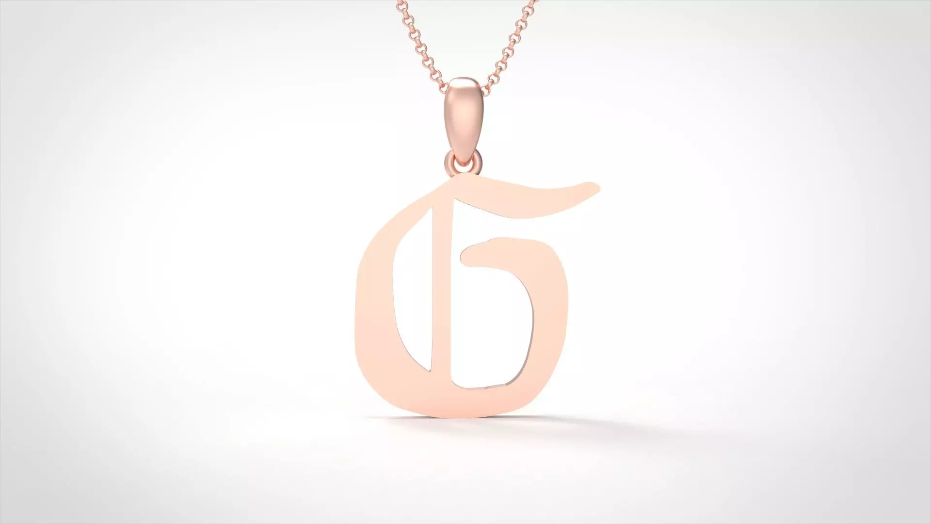 Model 853 Initial G Letter Pendant 3D print model_0