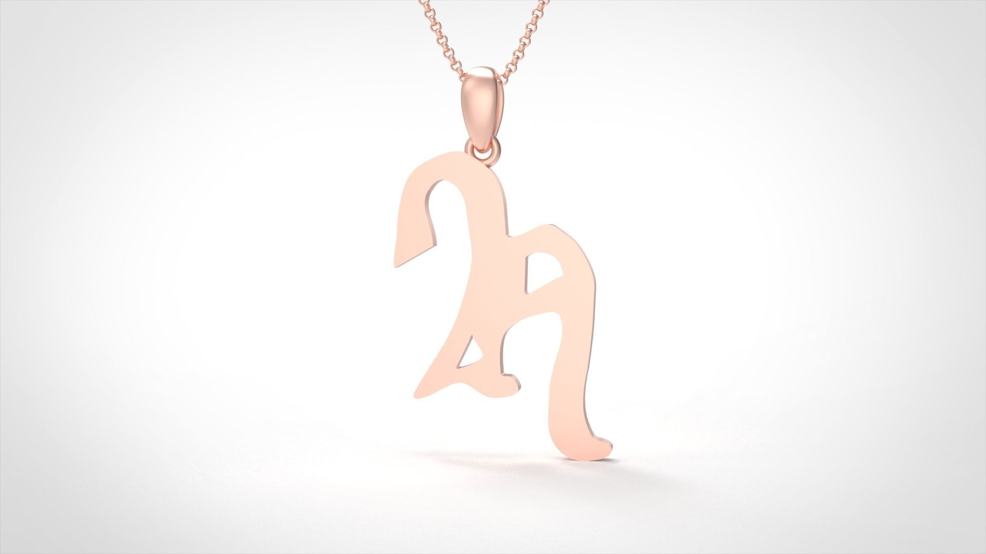 Model 854 Initial H Letter Pendant 3D print model_2