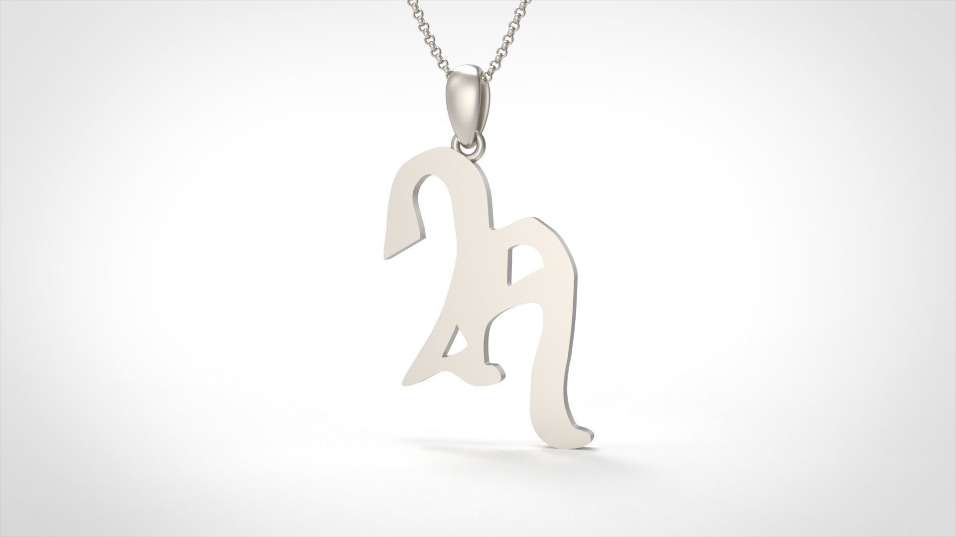 Model 854 Initial H Letter Pendant 3D print model_1