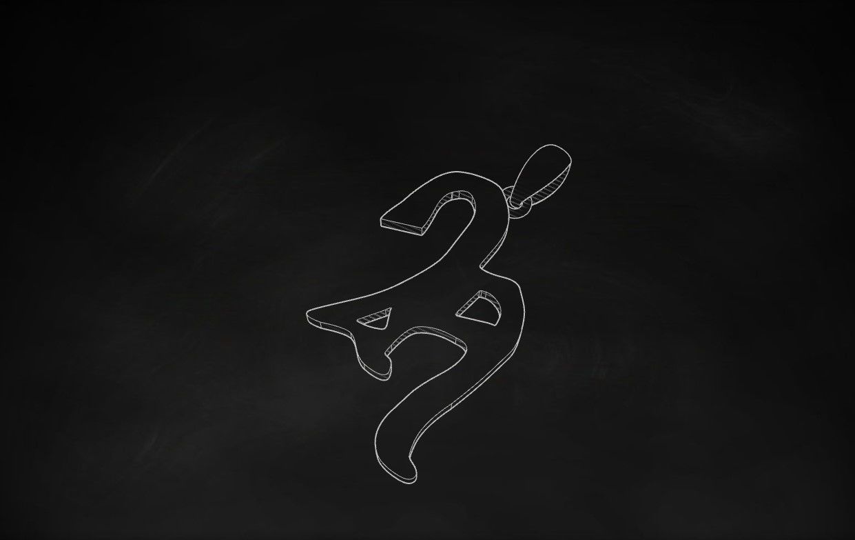 Model 854 Initial H Letter Pendant 3D print model_11