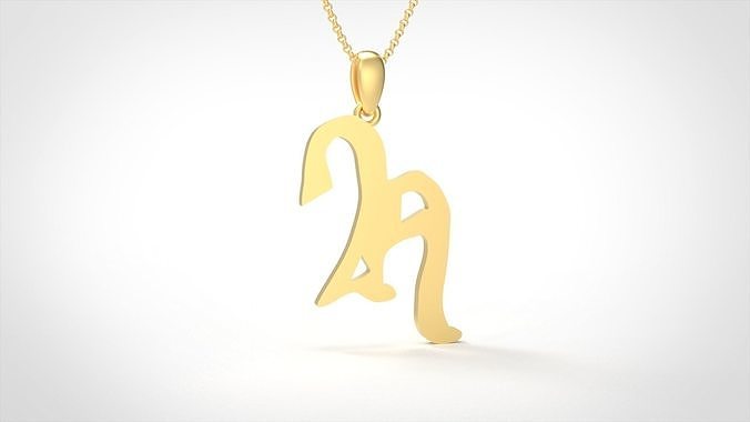 Model 854 Initial H Letter Pendant 3D print model