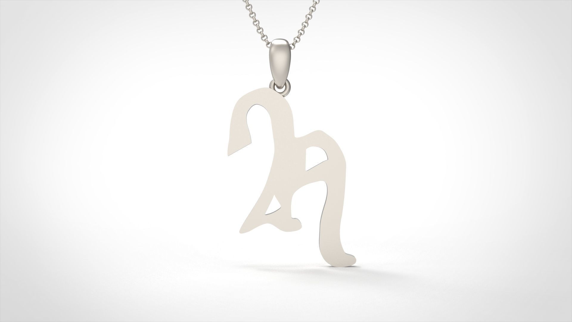 Model 854 Initial H Letter Pendant 3D print model_4