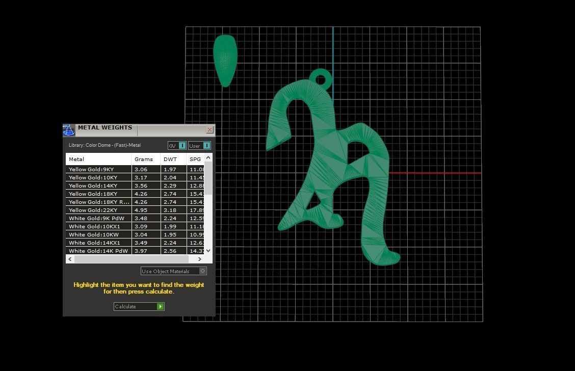 Model 854 Initial H Letter Pendant 3D print model_9