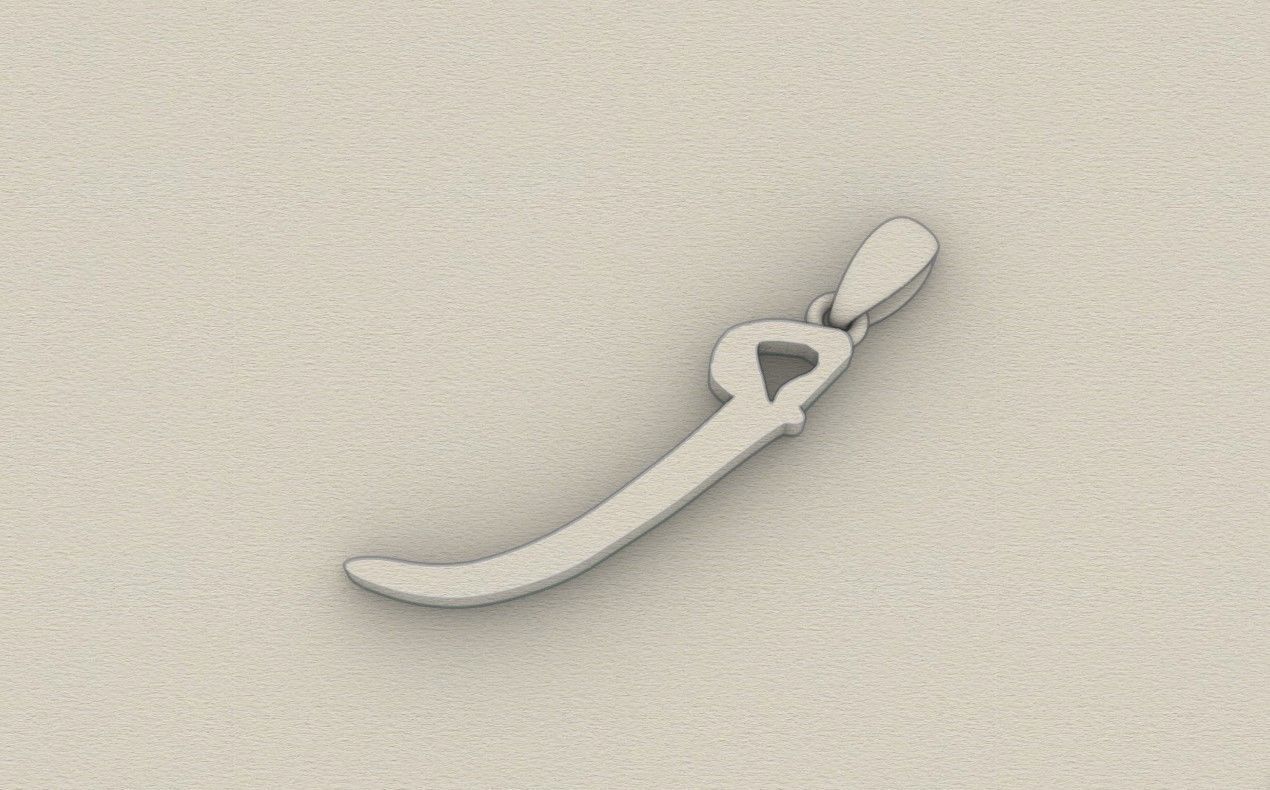 Model 856 Initial J Letter Pendant 3D print model_8