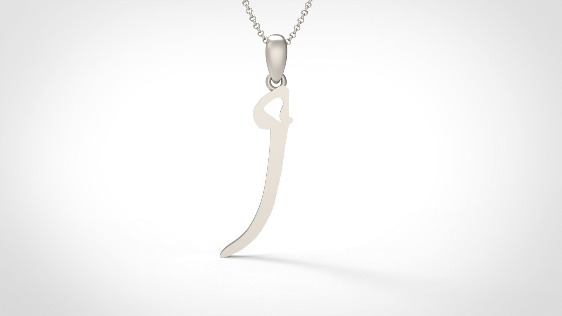 Model 856 Initial J Letter Pendant 3D print model_4