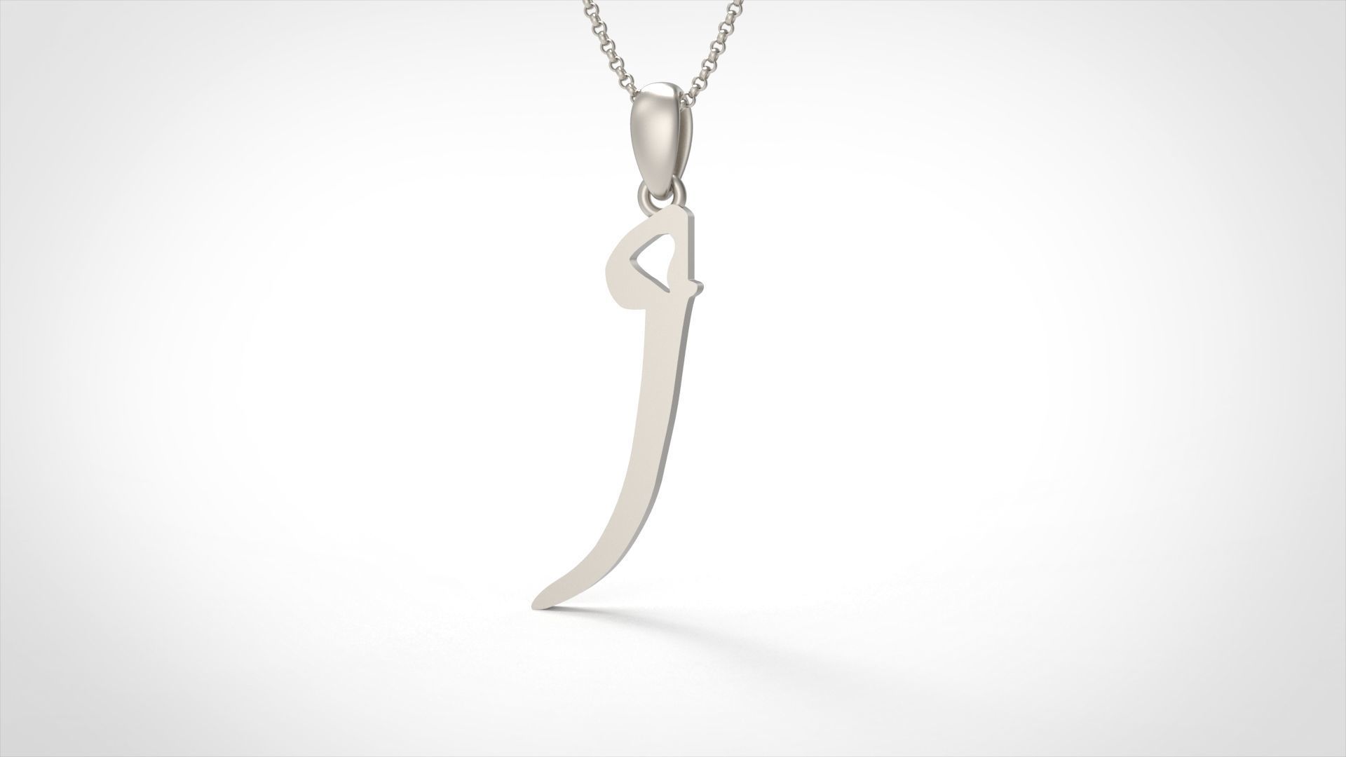 Model 856 Initial J Letter Pendant 3D print model_1