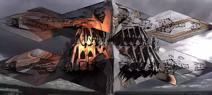 Sci-Fi Egyptian Alien Floating Monolith massive 4