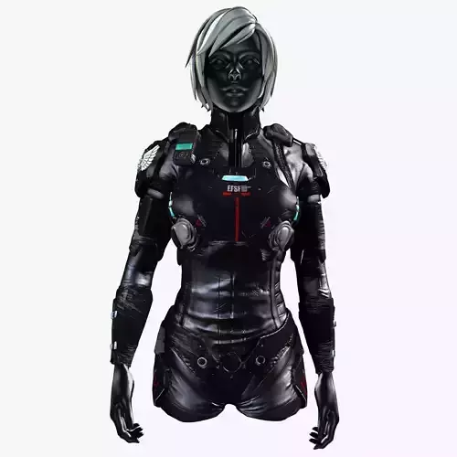 Female Sci-Fi Space Suit Low-poly 3D model