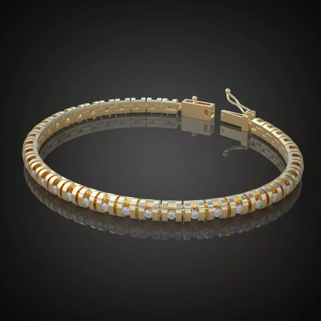 Exclusive Bracelet model 3D printable model 0019 3D print model_0
