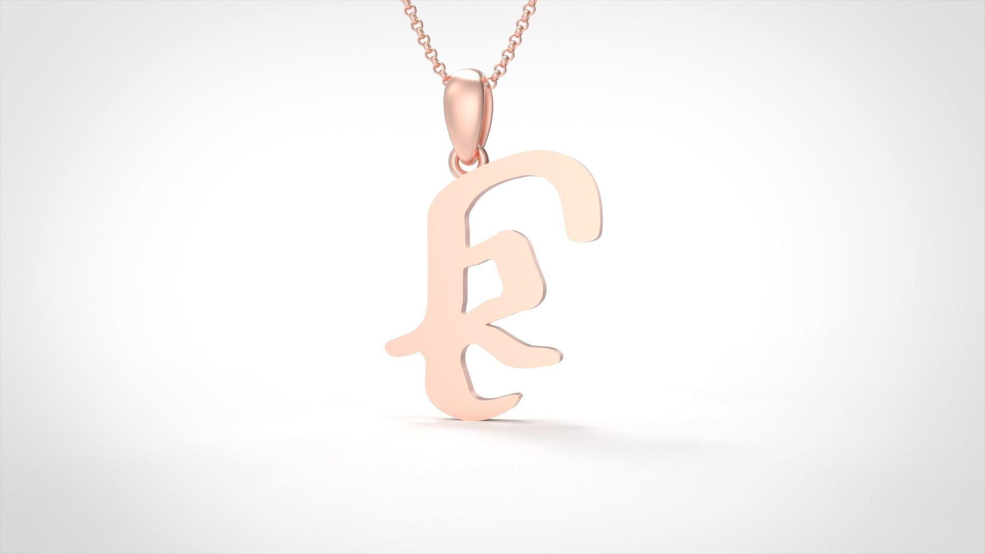 Model 857 Initial K Letter Pendant 3D print model_1