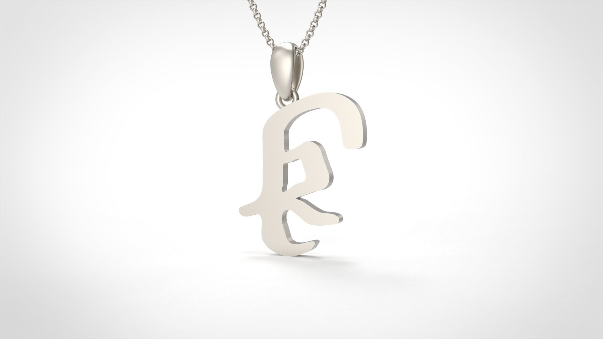 Model 857 Initial K Letter Pendant 3D print model_4