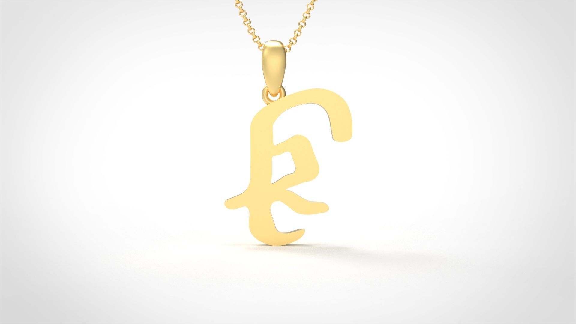 Model 857 Initial K Letter Pendant 3D print model_2