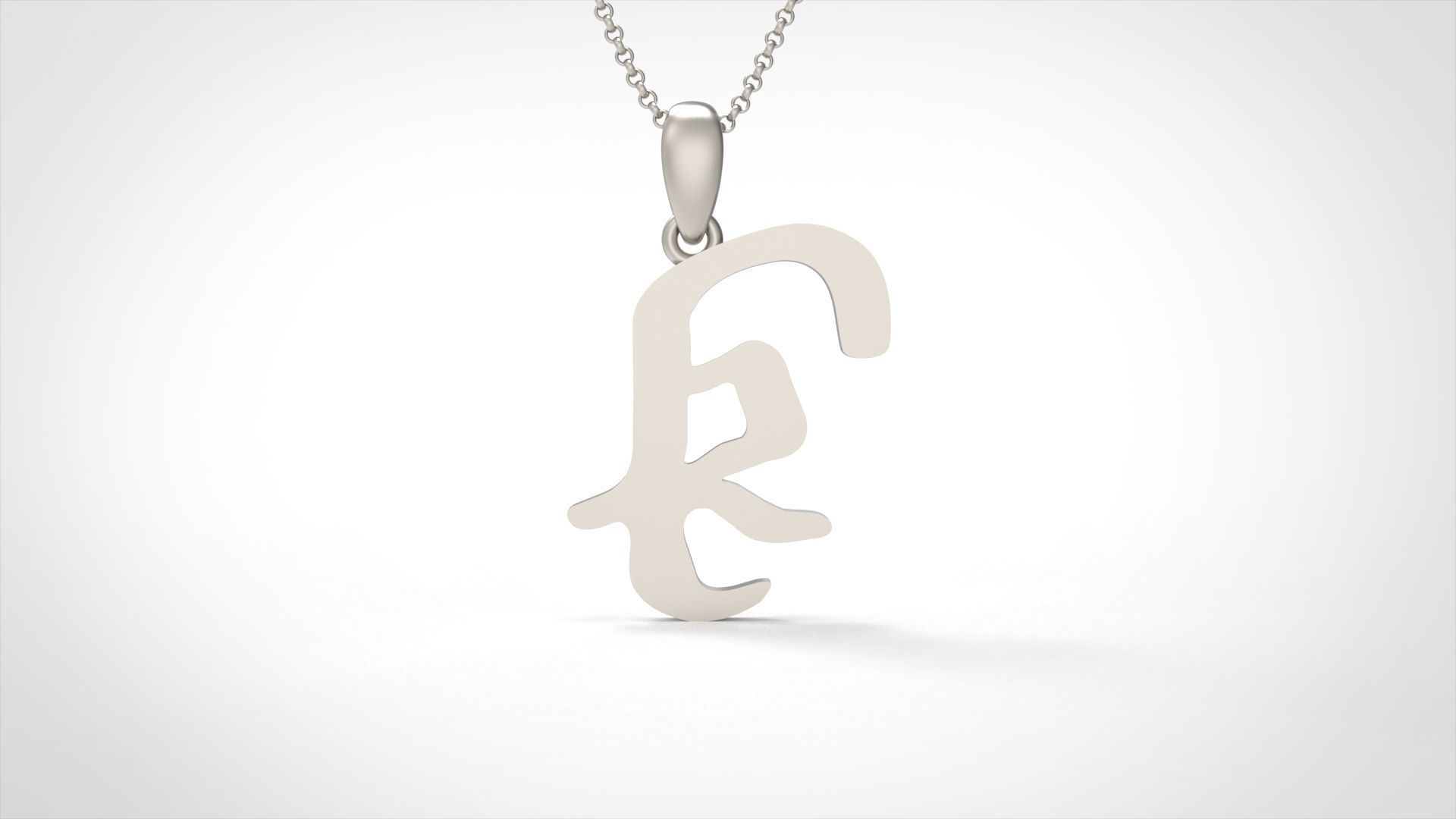 Model 857 Initial K Letter Pendant 3D print model_3