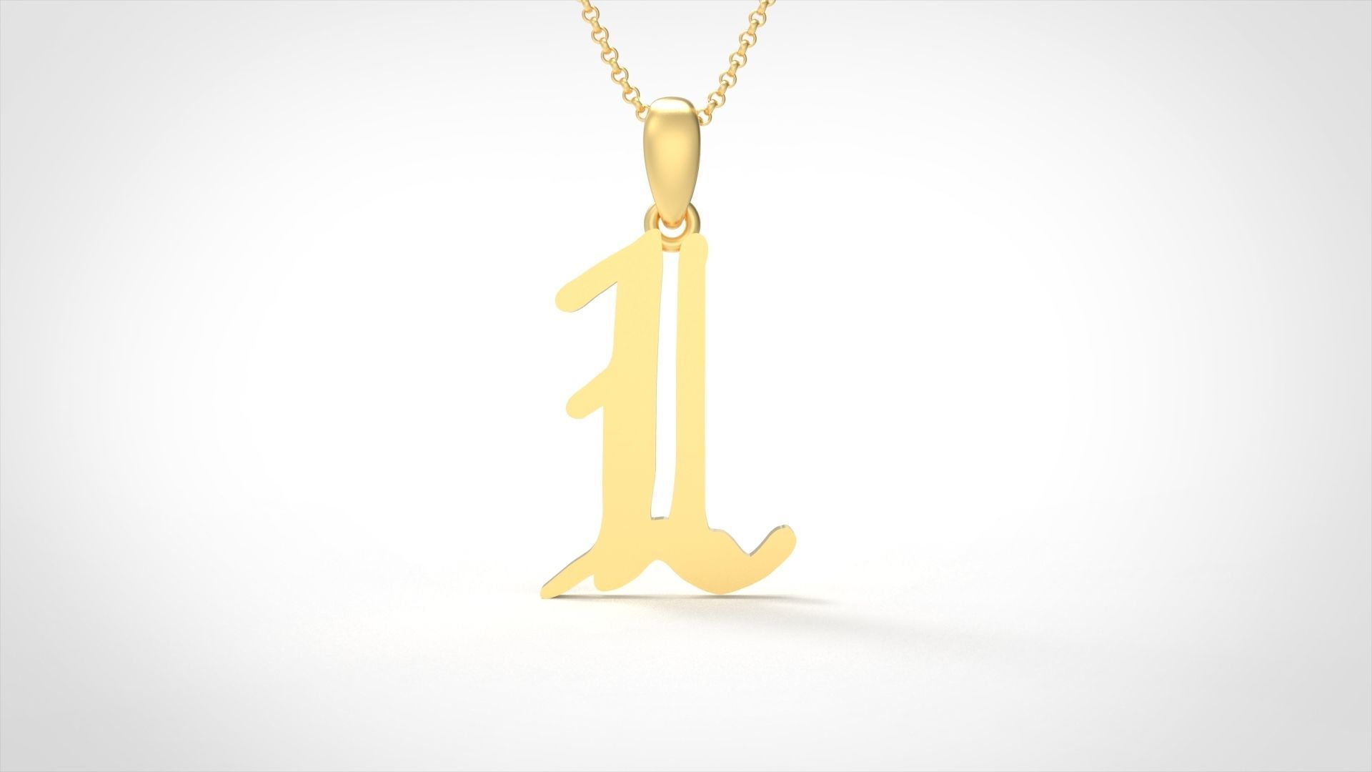 Model 858 Initial L Letter Pendant 3D print model_2