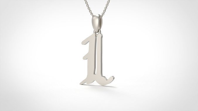 Model 858 Initial L Letter Pendant 3D print model