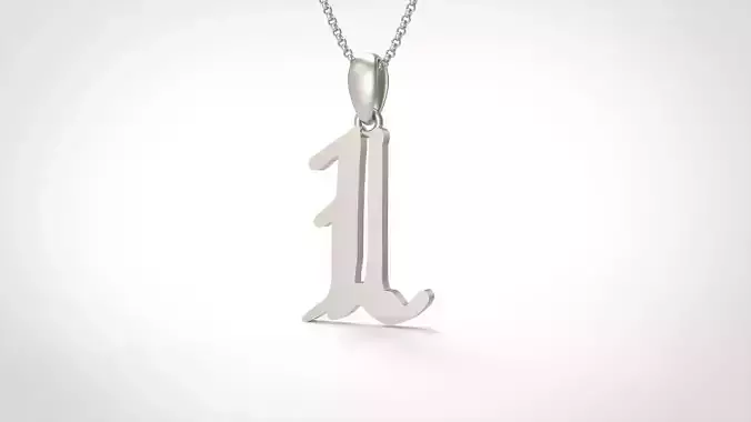 Model 858 Initial L Letter Pendant 3D print model