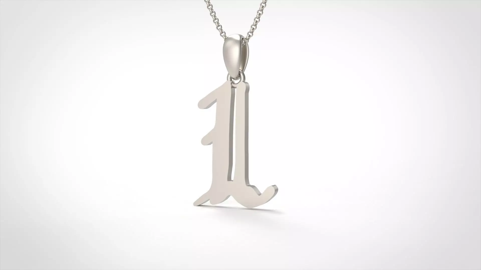 Model 858 Initial L Letter Pendant 3D print model_0