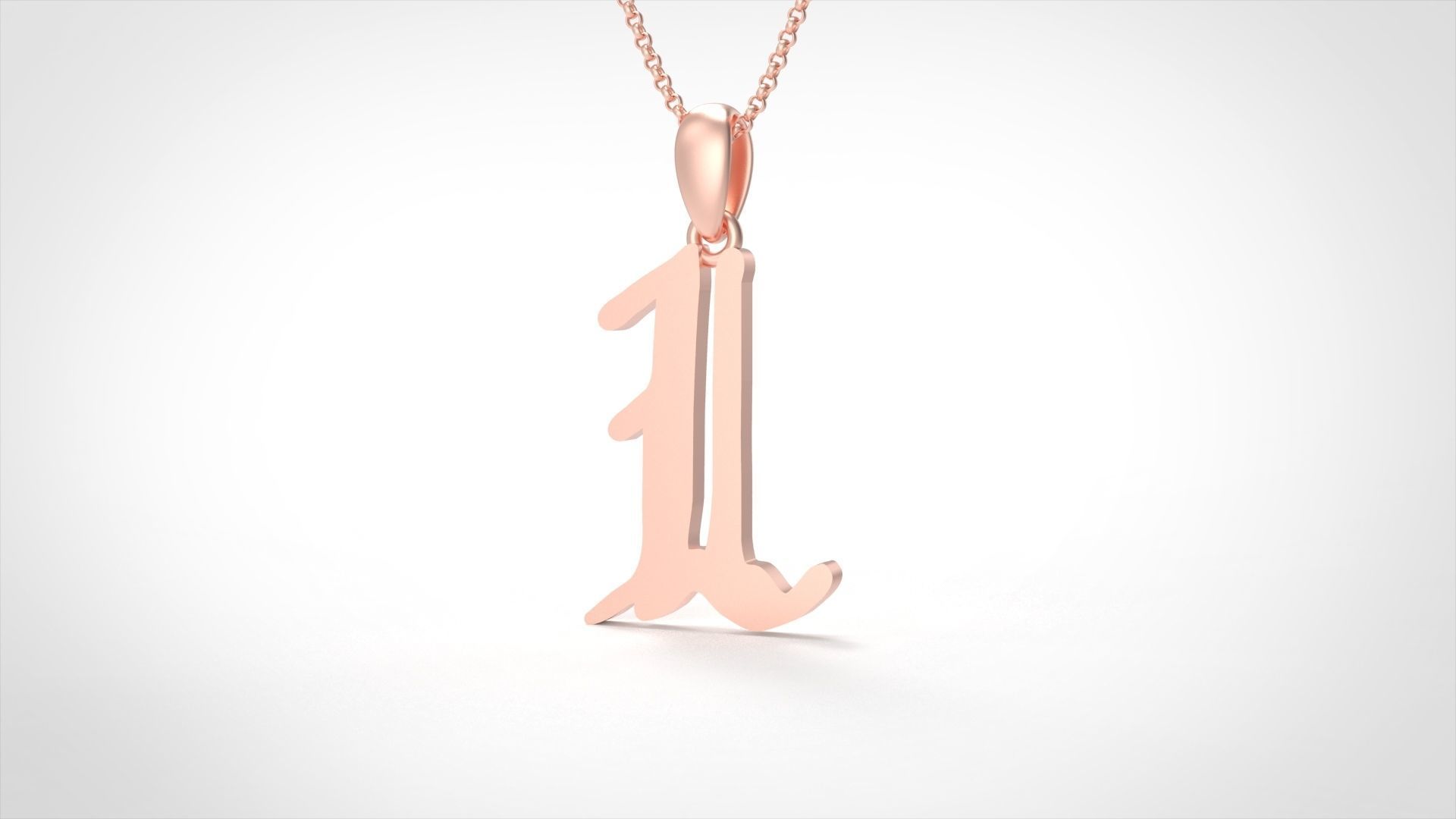 Model 858 Initial L Letter Pendant 3D print model_1