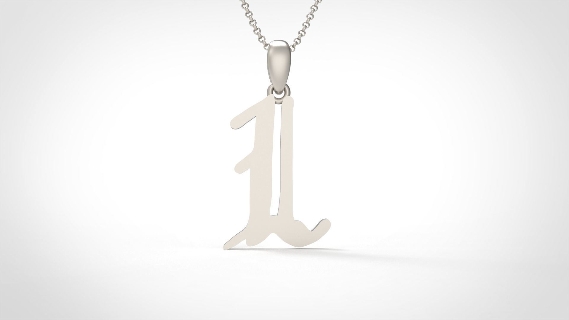 Model 858 Initial L Letter Pendant 3D print model_4