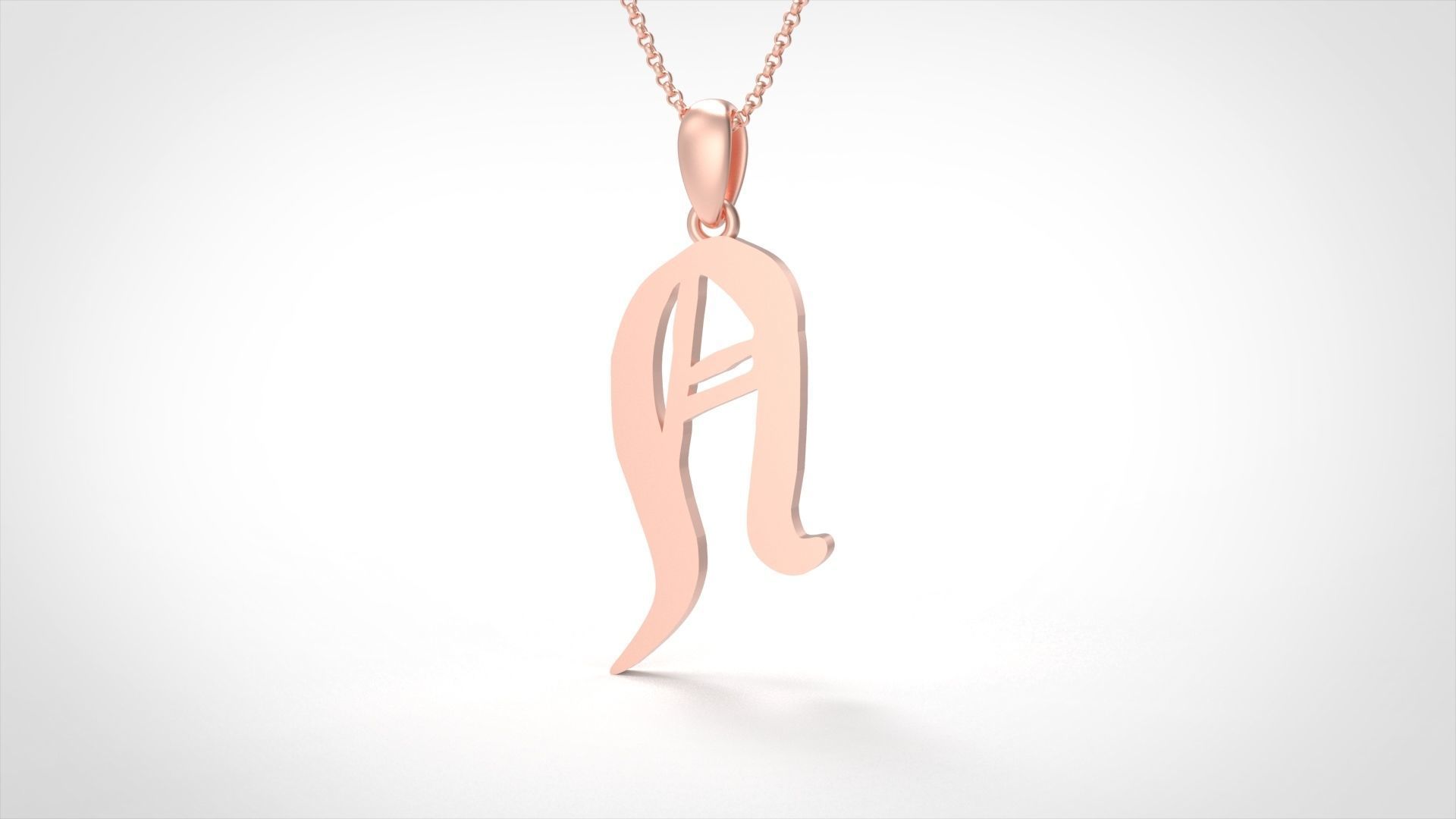 Model 860 Initial N Letter Pendant 3D print model_1