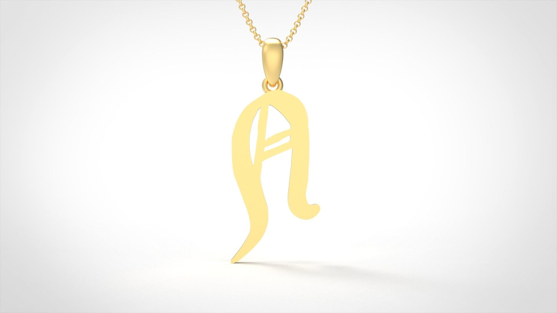 Model 860 Initial N Letter Pendant 3D print model_2