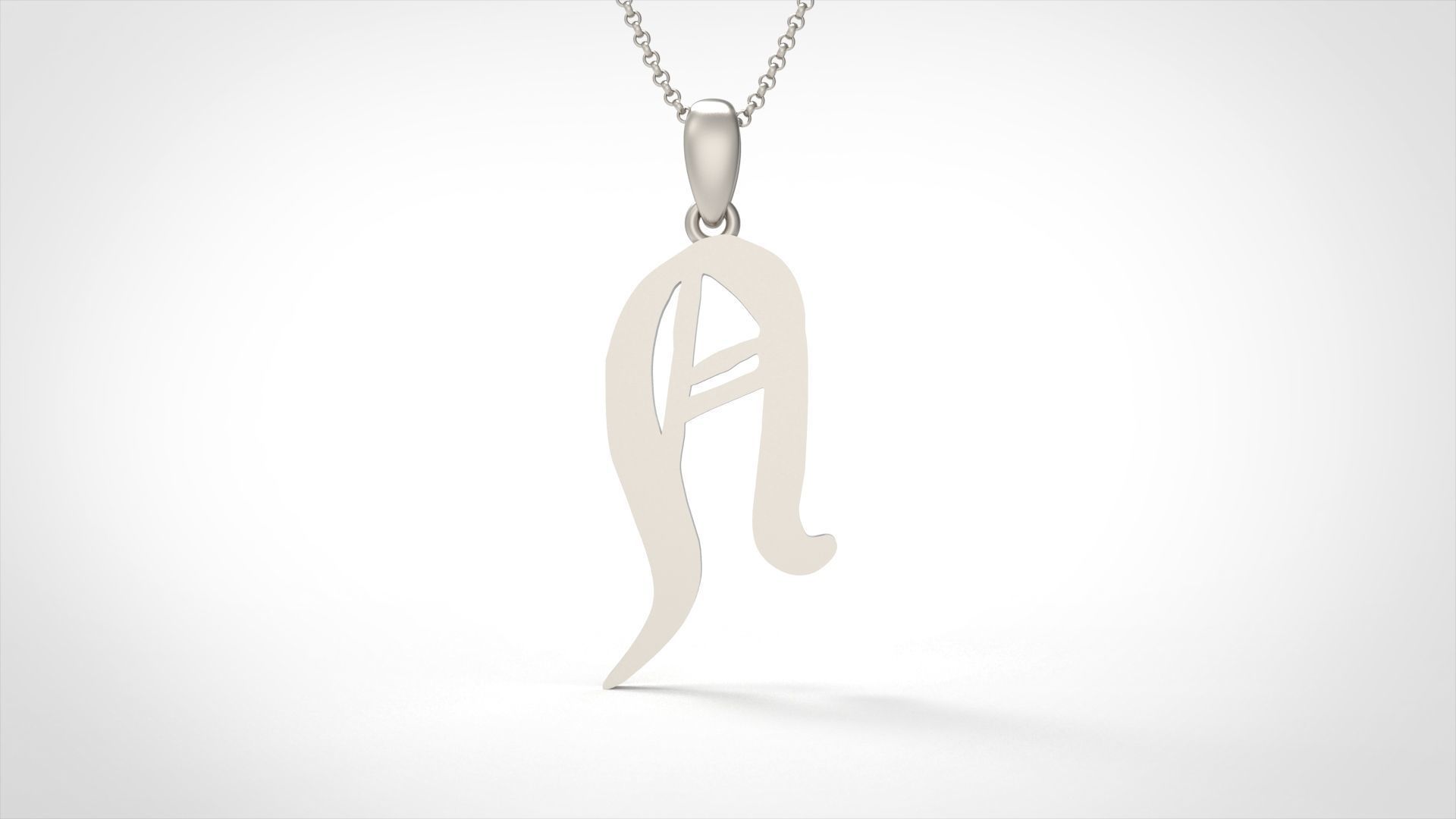 Model 860 Initial N Letter Pendant 3D print model_3